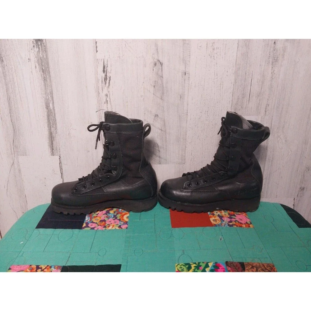 Belleville Black Lace Up Combat Boots Size 3R